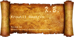 Kroutil Beatrix névjegykártya